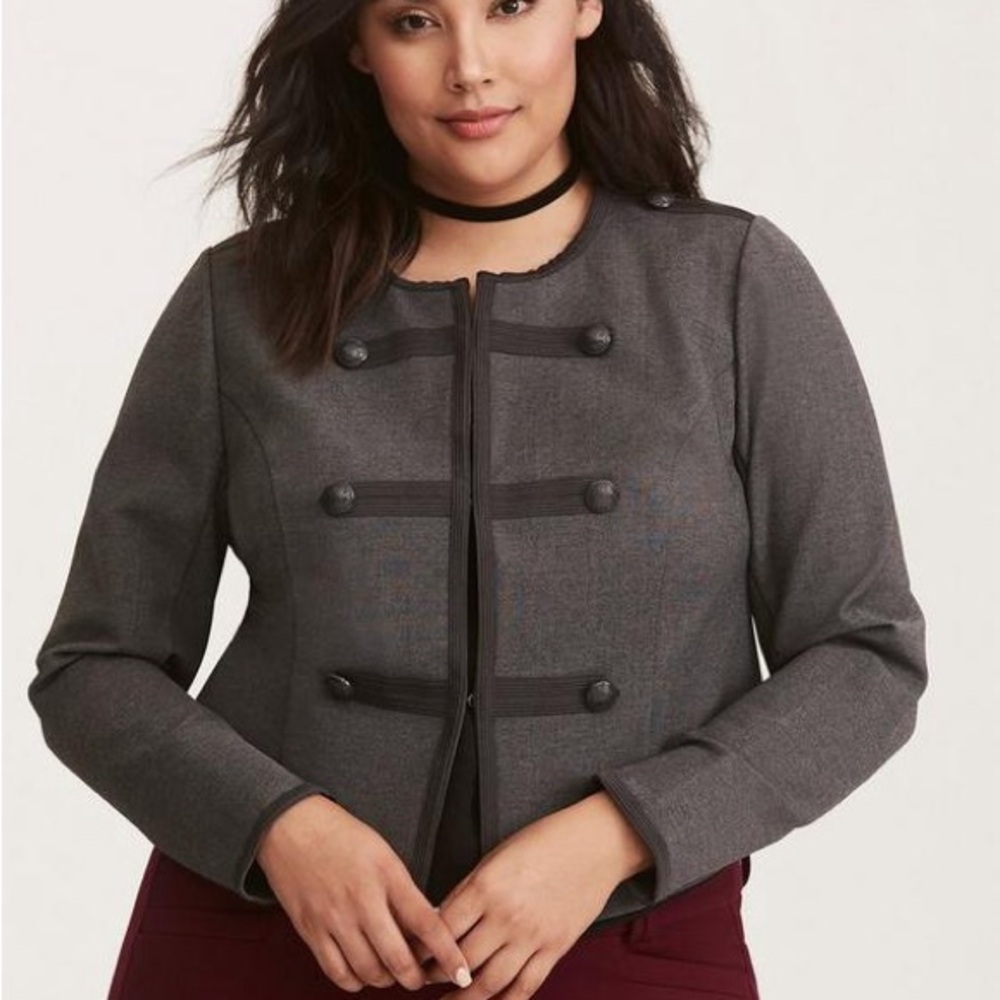 Women's Gray Military Style Jacket